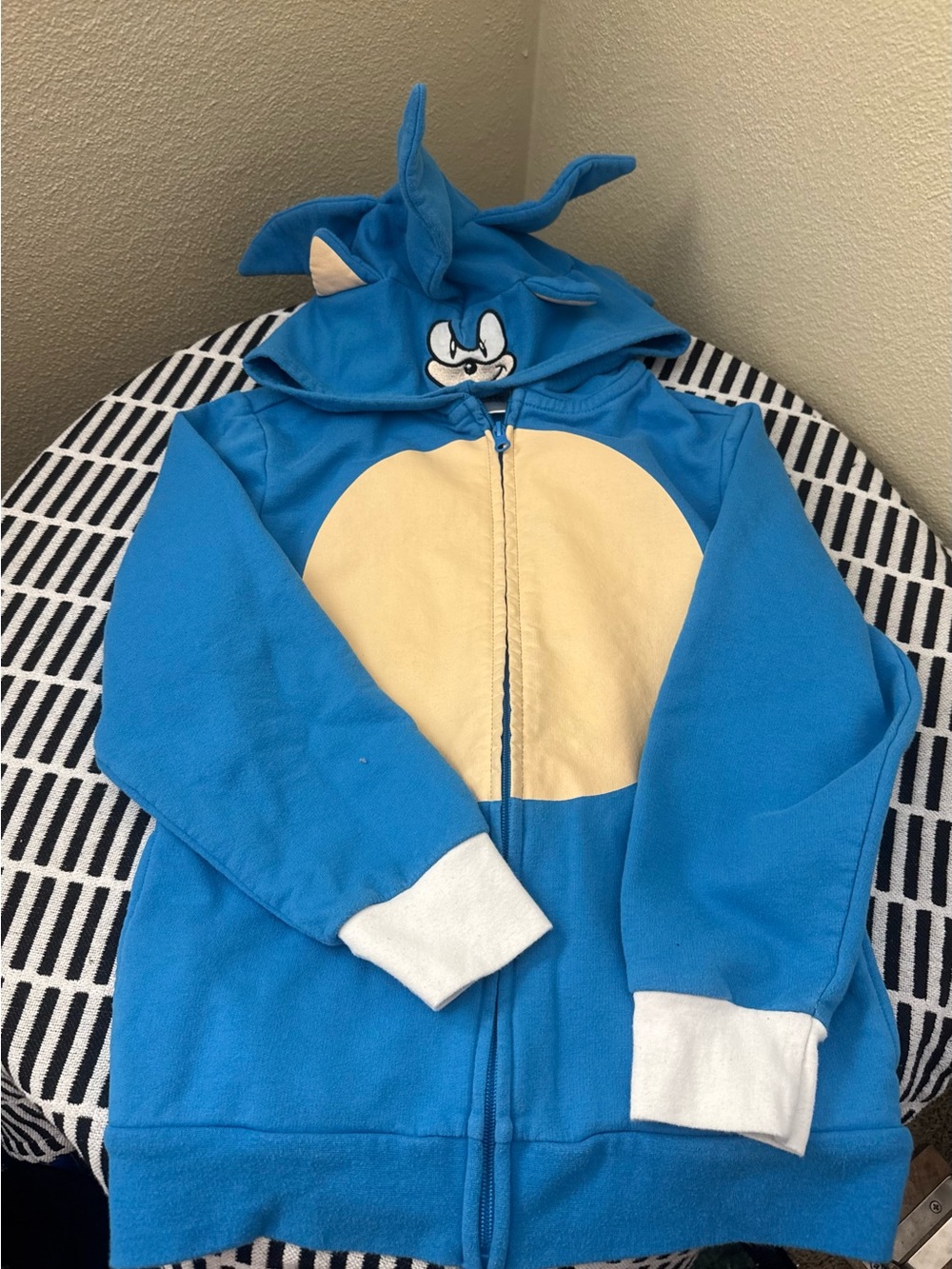 Blue Hedgehog Character Kids Costume Hoodie with Spiked Hood